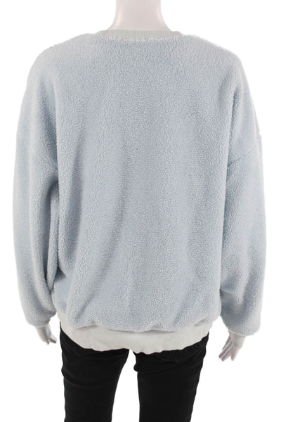 COS Women Light Blue Pullover Sweatshirt Crew Neck Long Sleeve Size S