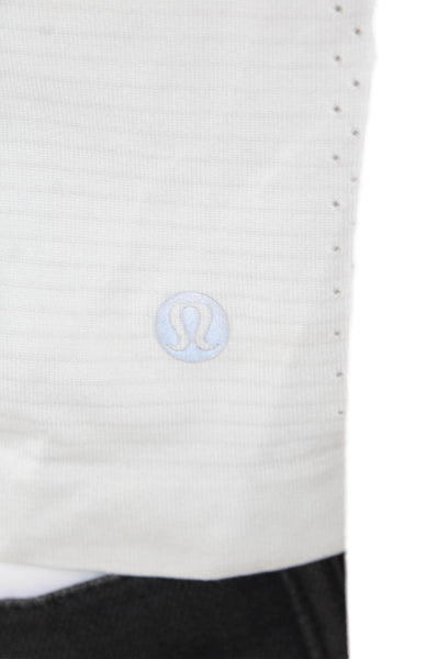 Lululemon Women Cropped Jersey Tank White Crewneck Nylon Blend Size S