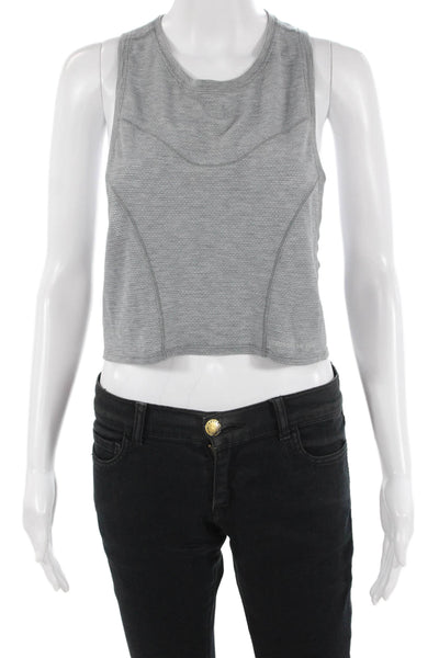 Lululemon Womens Cropped Tank Gray Nylon Blend Crewneck Sports Size S