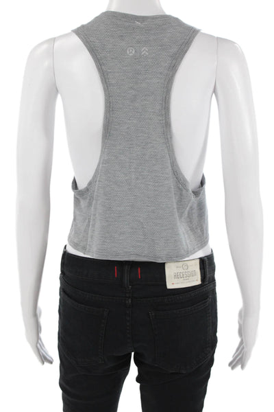 Lululemon Womens Cropped Tank Gray Nylon Blend Crewneck Sports Size S