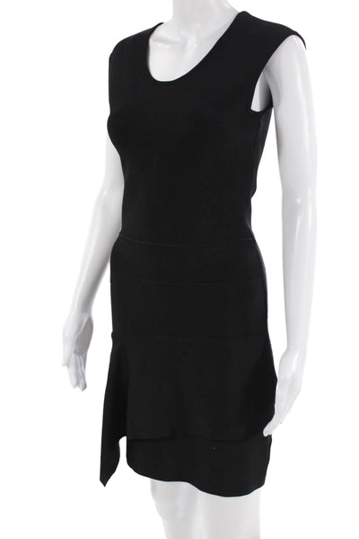 BCBGMAXAZRIA Womens Sheath Tank Dress Black Sleeveless Round Neck Size S