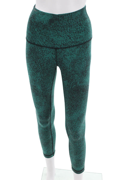 Lululemon Womens Cropped Ankle Leggings Green Nylon Size 4