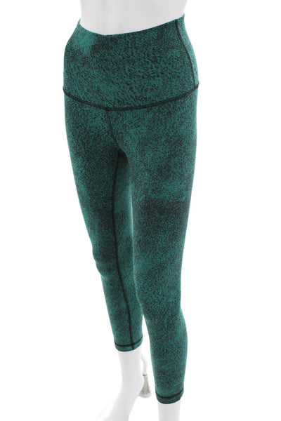 Lululemon Womens Cropped Ankle Leggings Green Nylon Size 4