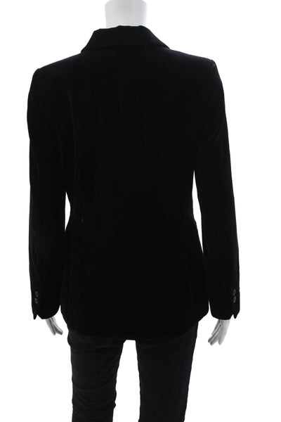 Cefinn Women Black Cotton Collared Button Blazer Long Sleeve Size 4