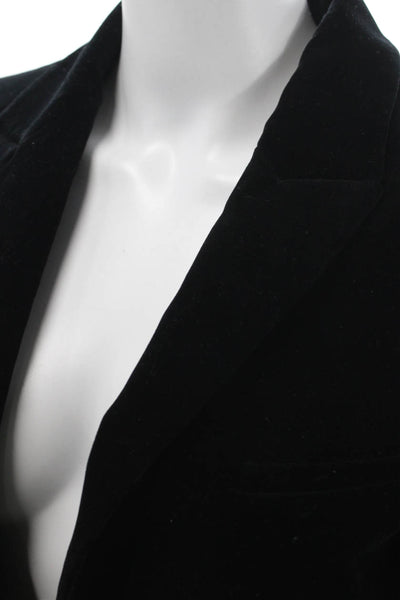 Cefinn Women Black Cotton Collared Button Blazer Long Sleeve Size 4