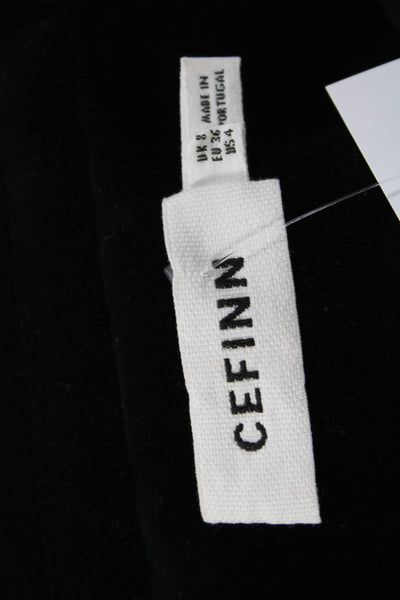 Cefinn Women Black Cotton Collared Button Blazer Long Sleeve Size 4