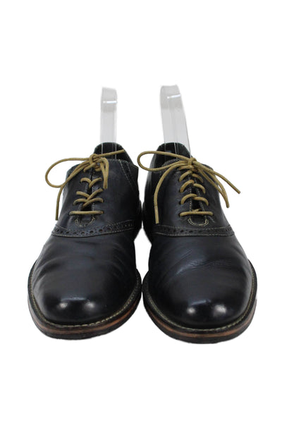 Cole Haan Mens Leather Lace-Up Oxford Dress Shoes Black Size 10.5