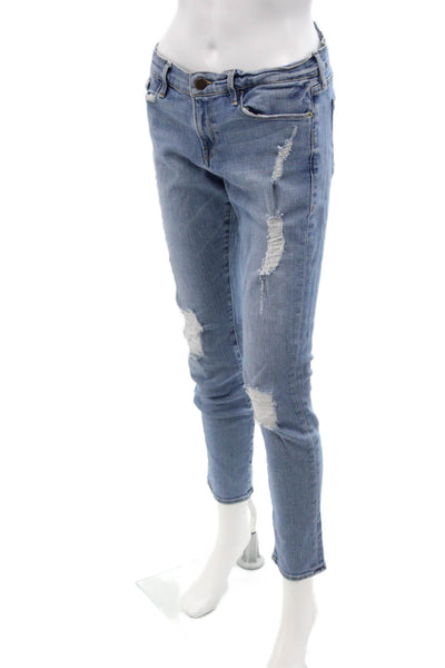 Frame Women Cropped Ankle Jeans Light Blue Low Rise Size 27