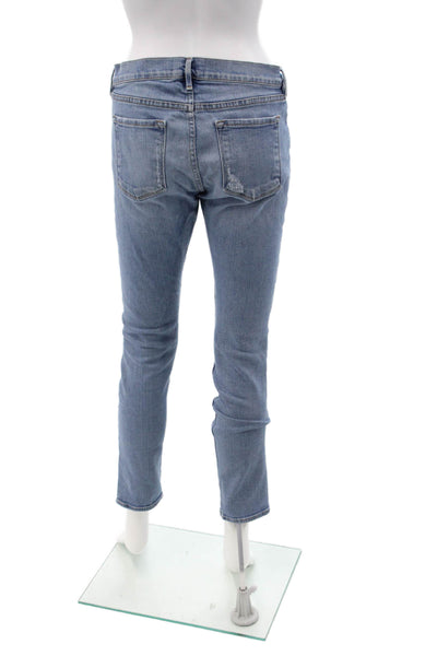 Frame Women Cropped Ankle Jeans Light Blue Low Rise Size 27