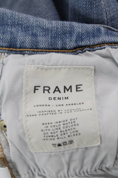 Frame Women Cropped Ankle Jeans Light Blue Low Rise Size 27