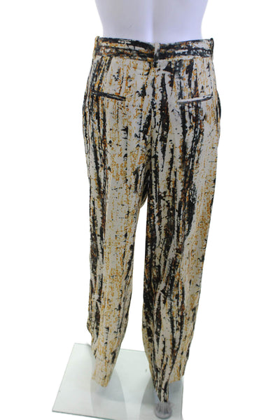 Zara Women Dress Pants Beige Polyester Blend Button Inseam 31 Size S