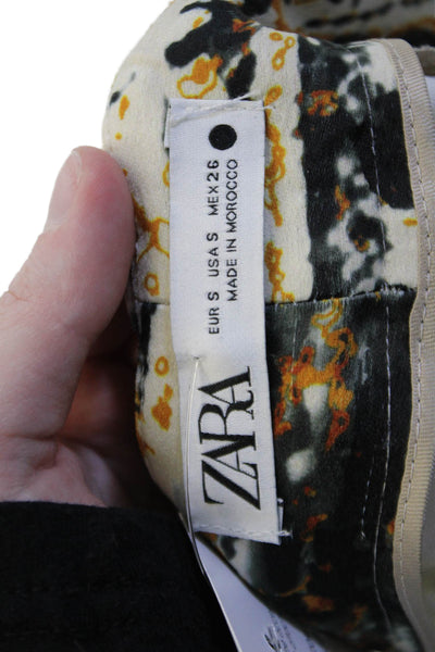 Zara Women Dress Pants Beige Polyester Blend Button Inseam 31 Size S
