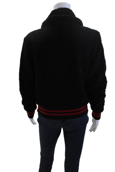 Philanthropy Women Black Bomber Jacket Zip Size XS
