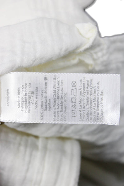 Madewell Women Kaftan Shirt Dress White Cotton 3/4 Sleeve Collared Midi Size S