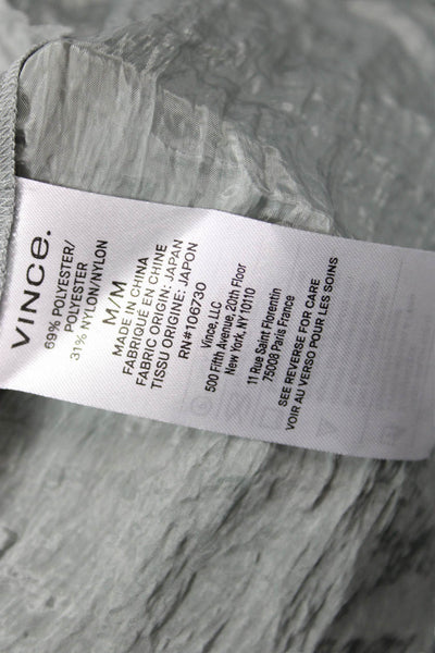 Vince Women Shirt Dress Gray Long Sleeve Collared Button Mid-Calf Size M