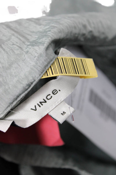 Vince Women Shirt Dress Gray Long Sleeve Collared Button Mid-Calf Size M