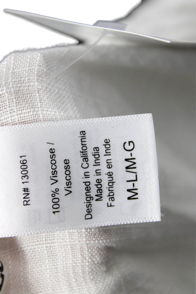L Space, Women, Shirt Dress White Long Sleeve Collared Midi Button Size M