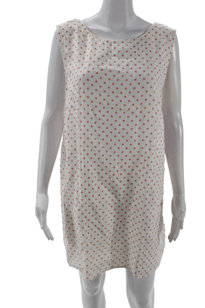 Reformation Women Shift Dress White Polka Dot Sleeveless Size M