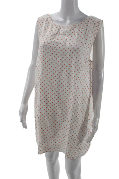 Reformation Women Shift Dress White Polka Dot Sleeveless Size M