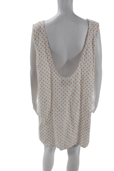 Reformation Women Shift Dress White Polka Dot Sleeveless Size M