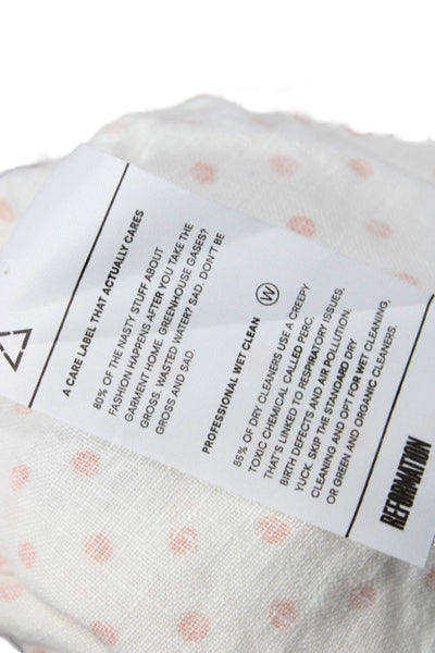 Reformation Women Shift Dress White Polka Dot Sleeveless Size M