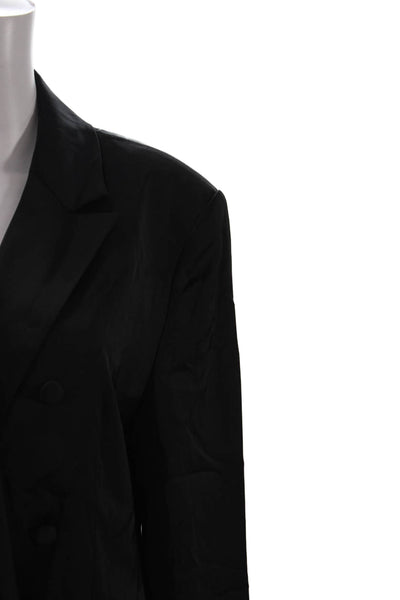 The Drop Womens Black Blazer Collared Button Long Sleeve Classic Size M