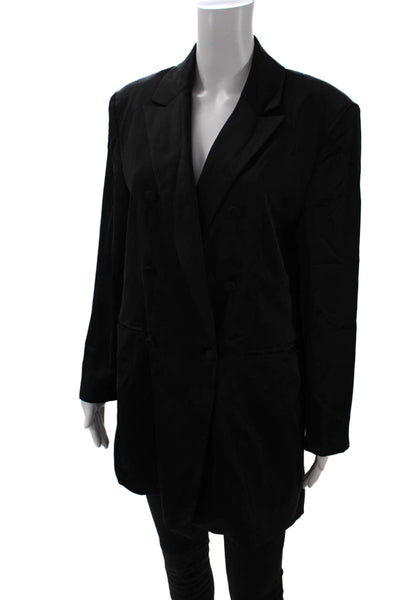 The Drop Womens Black Blazer Collared Button Long Sleeve Classic Size M