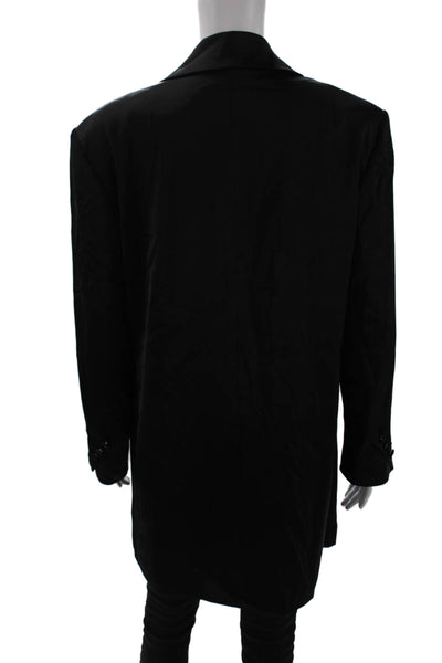The Drop Womens Black Blazer Collared Button Long Sleeve Classic Size M