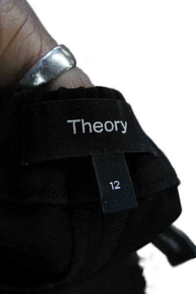 Theory Women Black Ankle Cropped Dress Pants Size 12