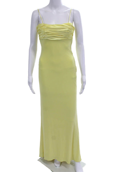 FAVIANA Women Yellow Maxi Slip Dress Square Neck Sleeveless Size 3