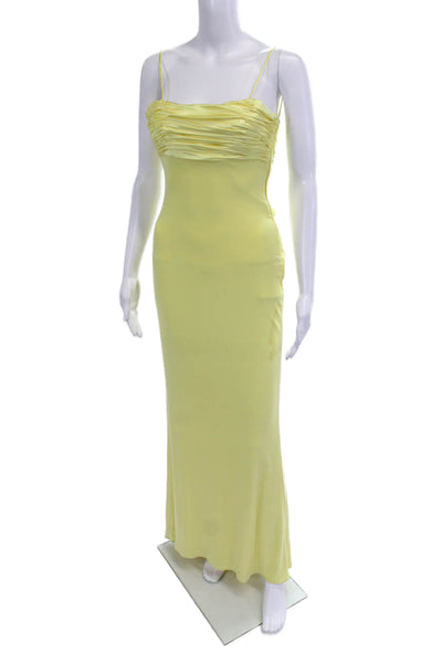 FAVIANA Women Yellow Maxi Slip Dress Square Neck Sleeveless Size 3