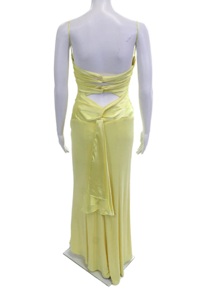 FAVIANA Women Yellow Maxi Slip Dress Square Neck Sleeveless Size 3