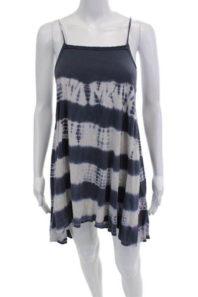 We The Free Women Dark Blue Striped Slip Dress Square Neck Short Size XS