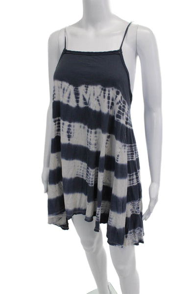 We The Free Women Dark Blue Striped Slip Dress Square Neck Short Size XS