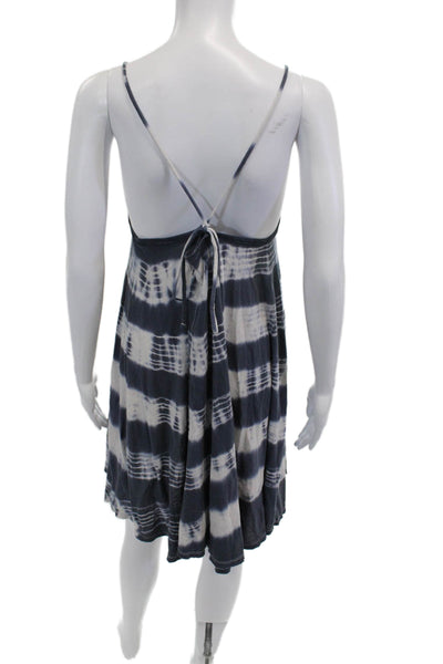 We The Free Women Dark Blue Striped Slip Dress Square Neck Short Size XS