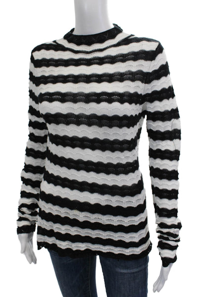 Dagmar Unisex Pullover Sweater Black Striped Crew Neck Long Sleeve Size S