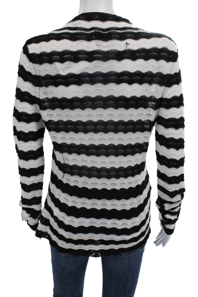Dagmar Unisex Pullover Sweater Black Striped Crew Neck Long Sleeve Size S