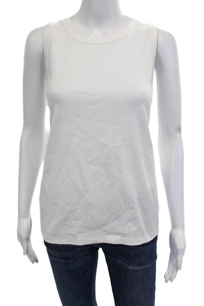 Lafayette 148 New York Women Basic Tank Sleeveless Crew Neck White Size M