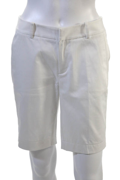 Ralph Lauren Golf Unisex Bermuda Chino Shorts White Cotton Stretch Size 2