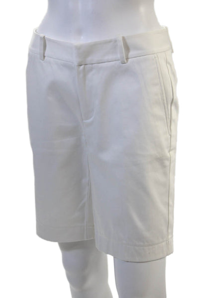 Ralph Lauren Golf Unisex Bermuda Chino Shorts White Cotton Stretch Size 2