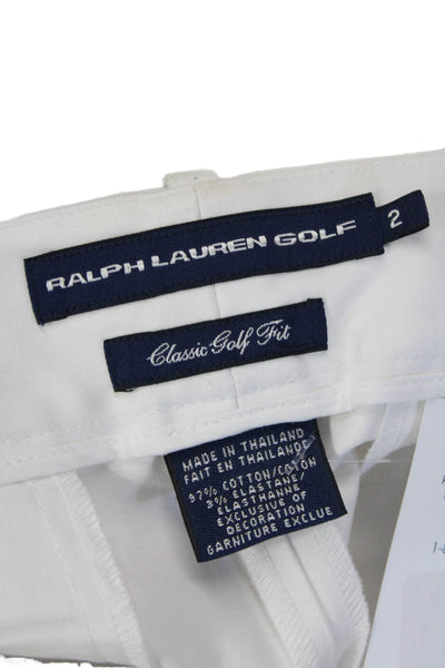 Ralph Lauren Golf Unisex Bermuda Chino Shorts White Cotton Stretch Size 2