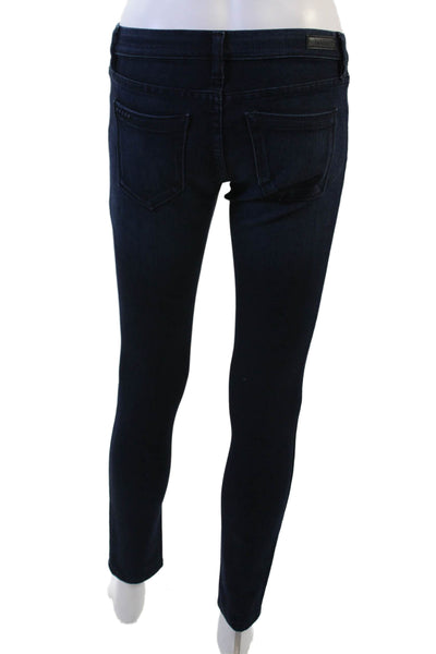 Blank NYC Women Skinny Ankle Jeans Dark Blue High-Rise Button Size 26