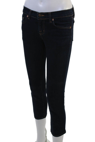 J Brand Women Ankle Cropped Skinny Jeans Dark Blue High Rise Size 25