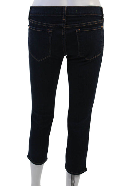 J Brand Women Ankle Cropped Skinny Jeans Dark Blue High Rise Size 25