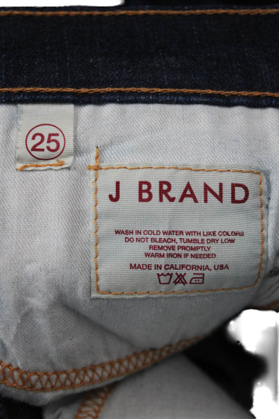 J Brand Women Ankle Cropped Skinny Jeans Dark Blue High Rise Size 25