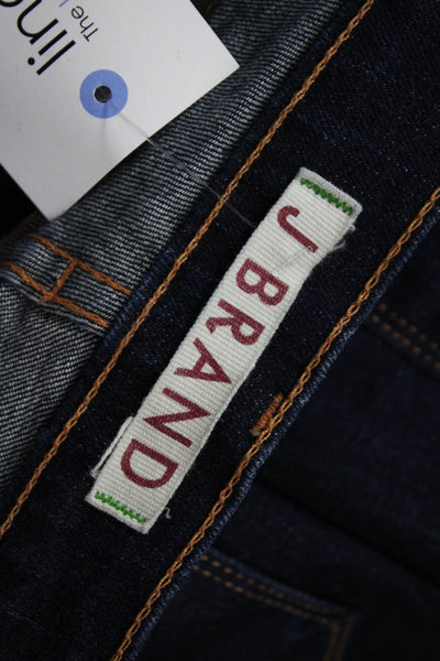 J Brand Women Ankle Cropped Skinny Jeans Dark Blue High Rise Size 25
