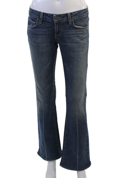 Paige Women Bootcut Flared Dark Blue High-Rise Jeans Size 26