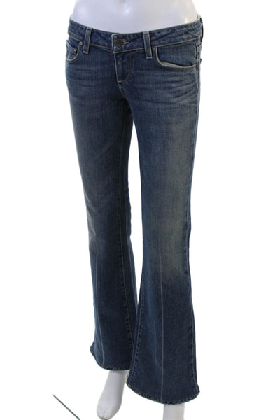 Paige Women Bootcut Flared Dark Blue High-Rise Jeans Size 26