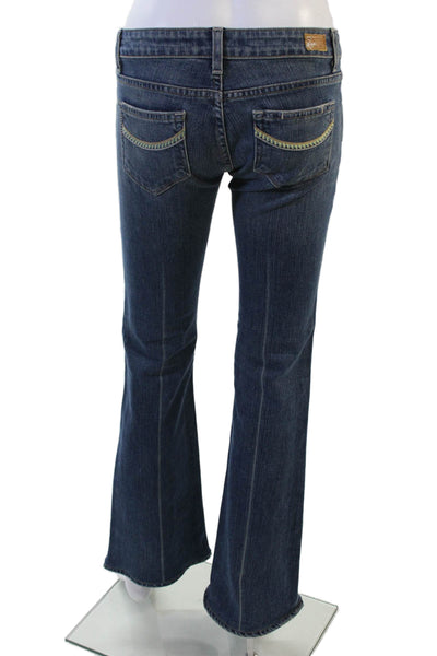 Paige Women Bootcut Flared Dark Blue High-Rise Jeans Size 26