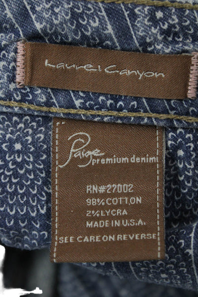 Paige Women Bootcut Flared Dark Blue High-Rise Jeans Size 26